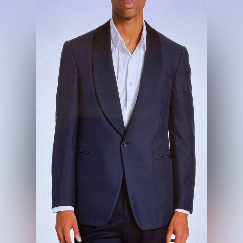 NWT Ralph Lauren Purple Label Kent Single Breasted Shawl Collar Silk Blazer
